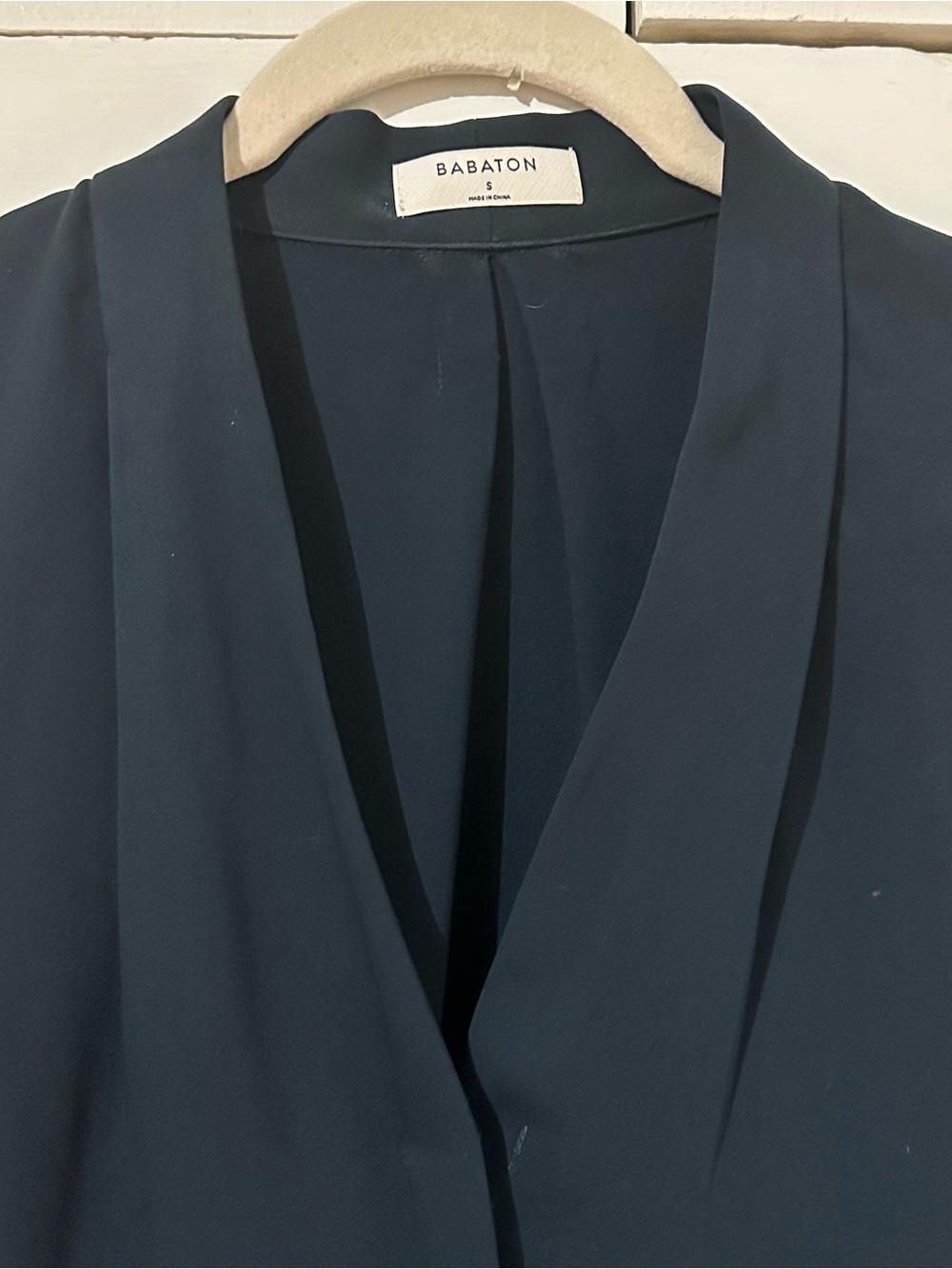 Babaton Dark Green V-Neck Draped Blouse